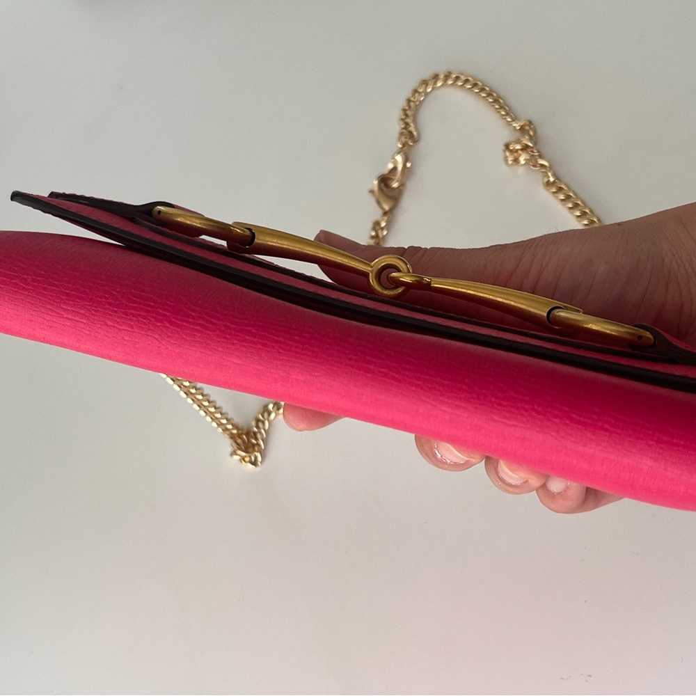 Gucci Leather Continental Wallet With Horsebit in Fuchsia/ Pink - Picture 7 of 15